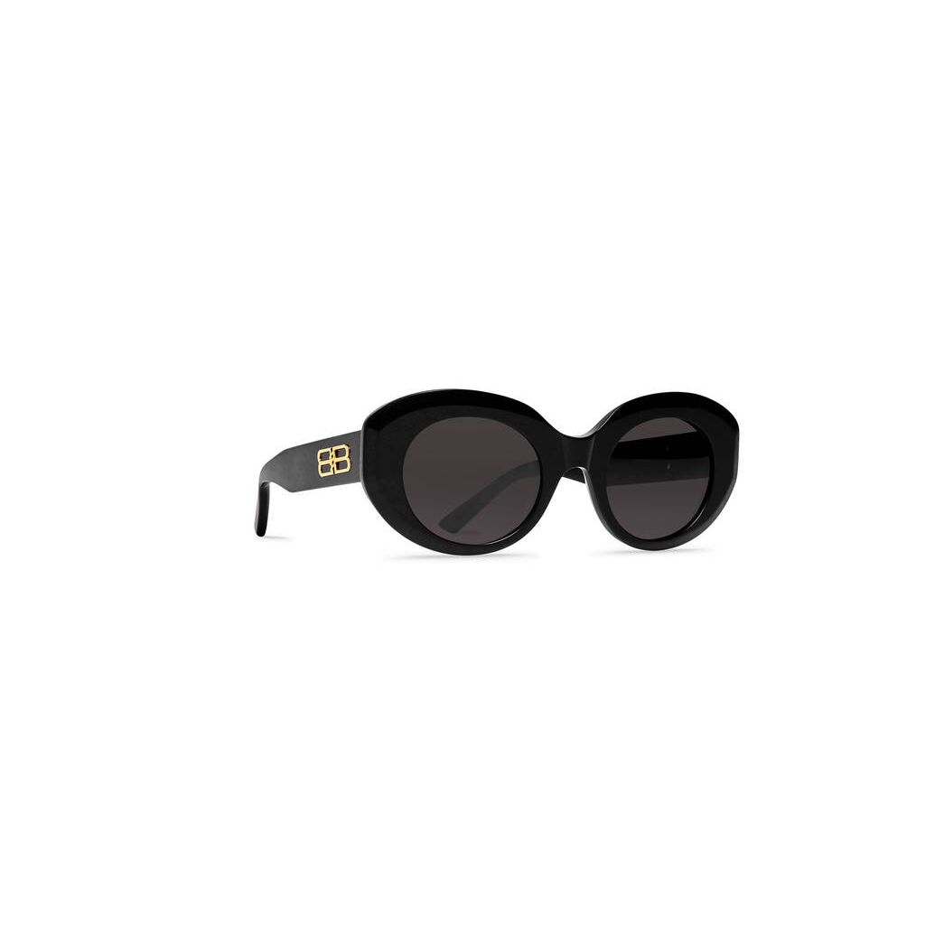 Women's Balenciaga Rive Gauche Round Sunglasses Black | 3865HXVZY