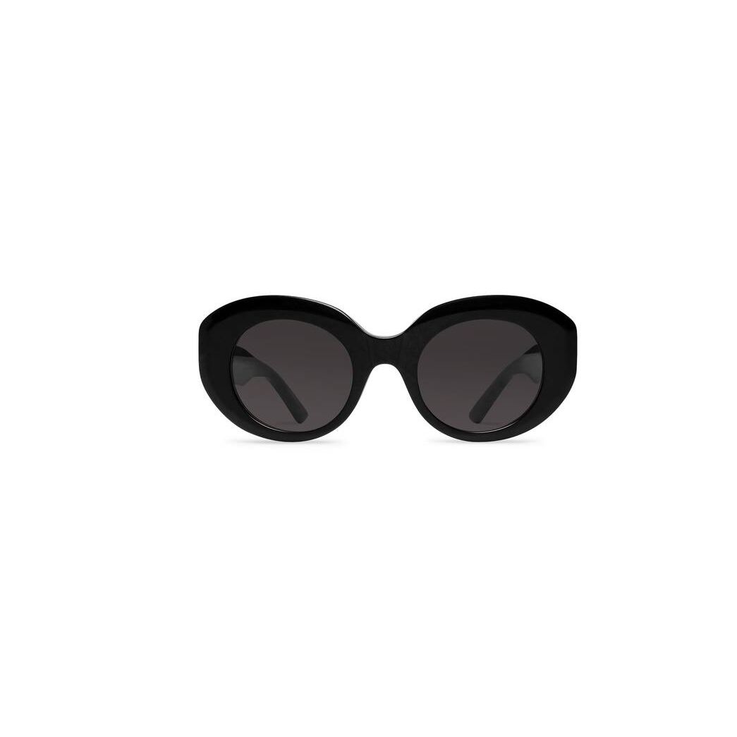 Women\'s Balenciaga Rive Gauche Round Sunglasses Black | 3865HXVZY