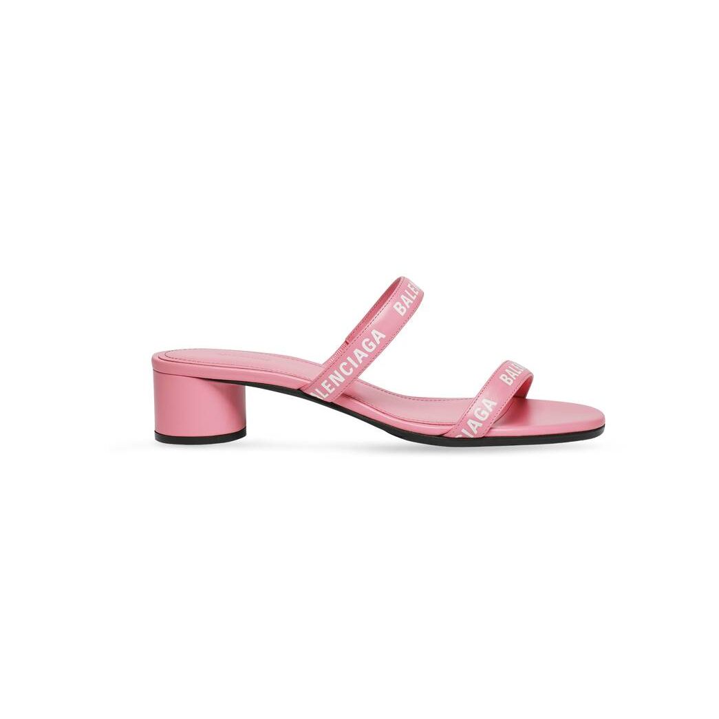 Women\'s Balenciaga Round 40mm Sandals Pink | 5947ZNVCK