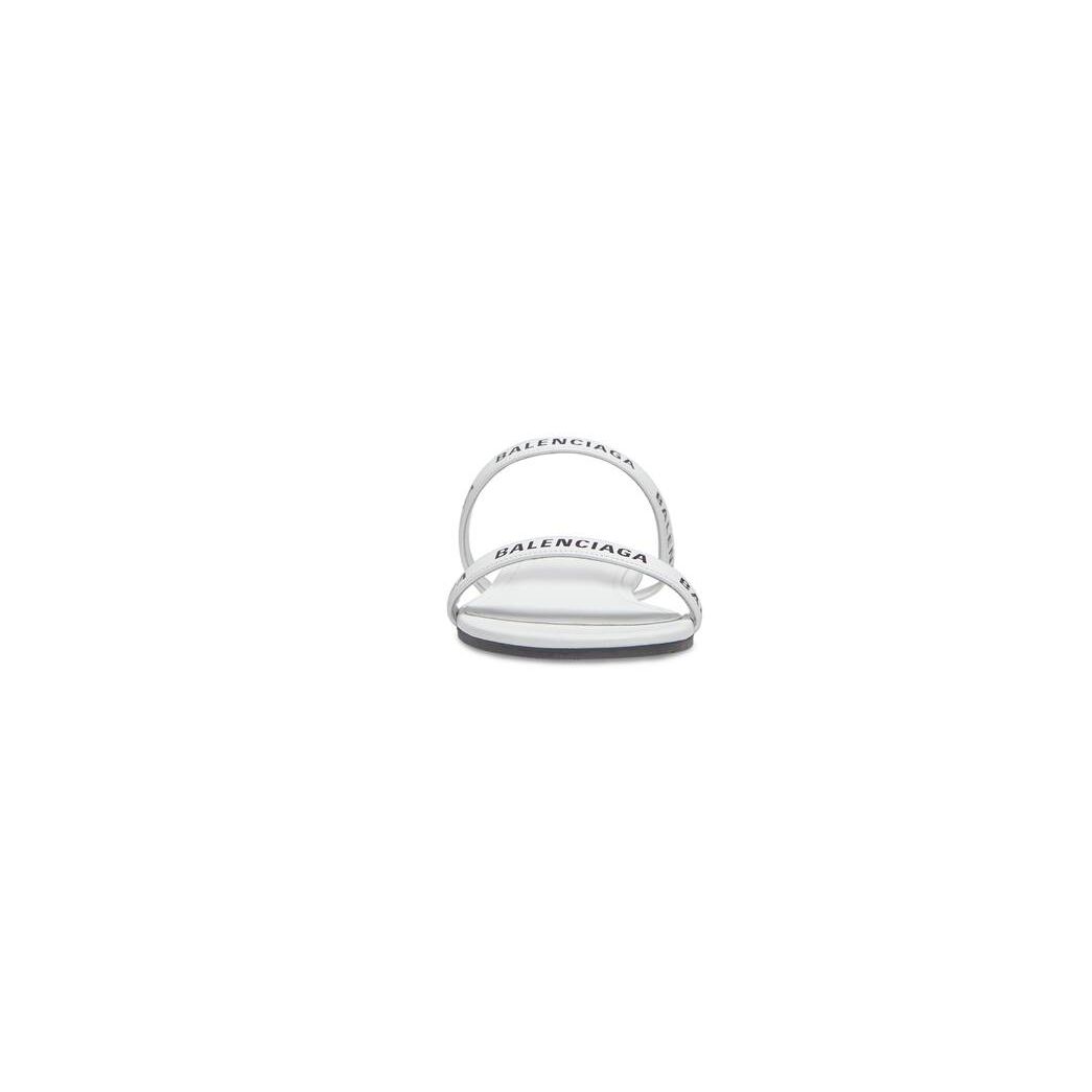 Women's Balenciaga Round Flat Sandals White | 7943WVHLR