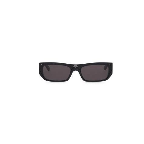 Women's Balenciaga Shield Rectangle Sunglasses Black | 8420GNBEX