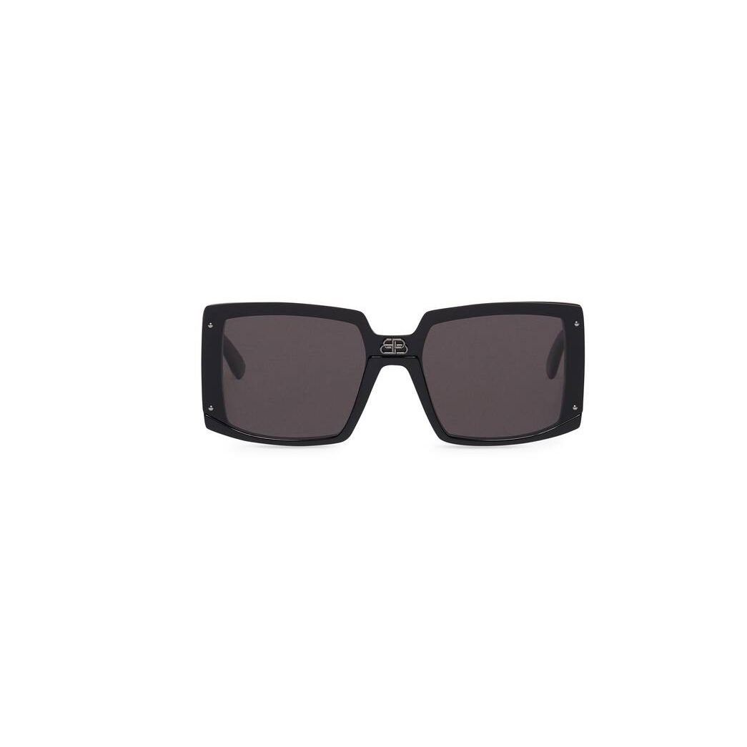 Women\'s Balenciaga Shield Square Sunglasses Black | 5638KODVC