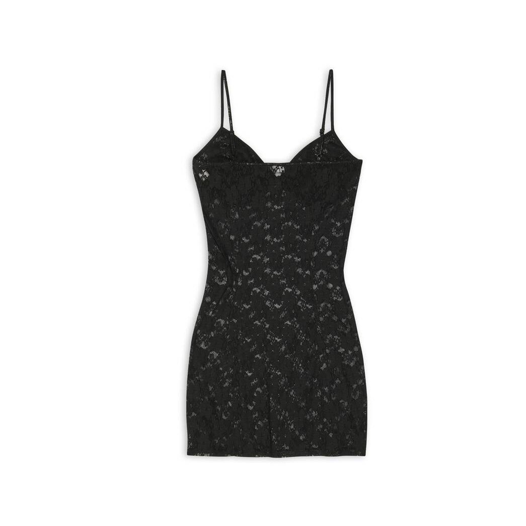 Women's Balenciaga Short Lace Dress Skirts Black | 7091MAWEU