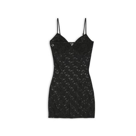 Women's Balenciaga Short Lace Dress Skirts Black | 7091MAWEU