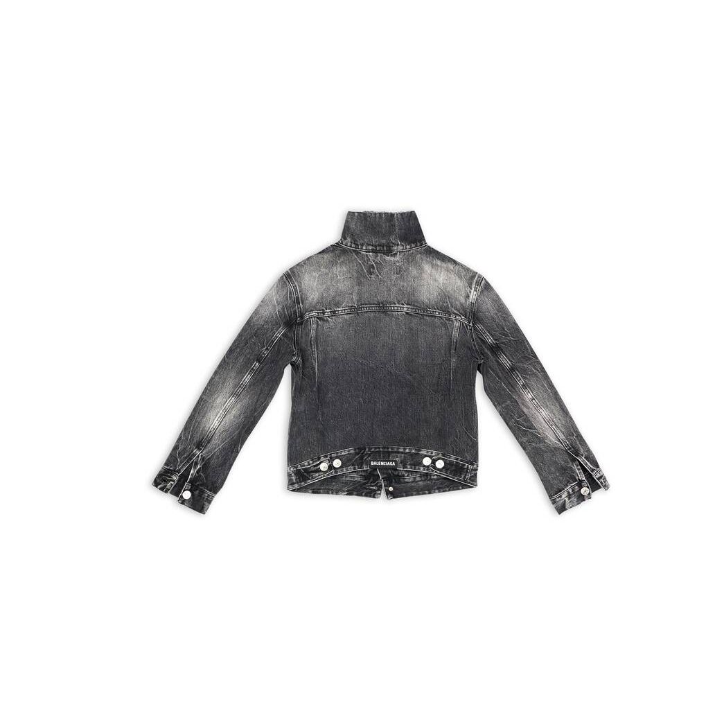 Women's Balenciaga Shrunk Crinkled Jackets Black | 0519ESTXC