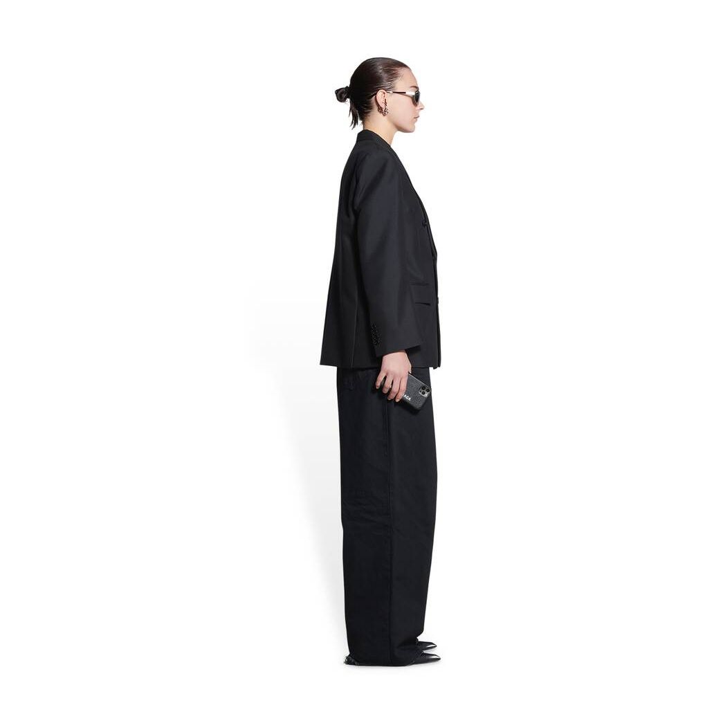 Women's Balenciaga Shrunk Tuxedo Jackets Black | 6832OGXKZ