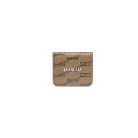 Women's Balenciaga Signature Flap Coin And Card Holder Bb Monogram Coated Canvas Wallets Beige | 0861LAZHW