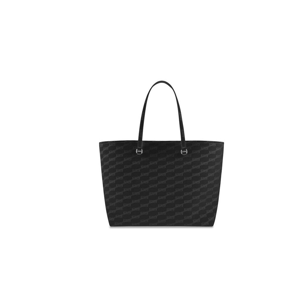 Women's Balenciaga Signature Large East-west Bb Monogram Coated Canvas Tote Bags Black | 0416WVUKF