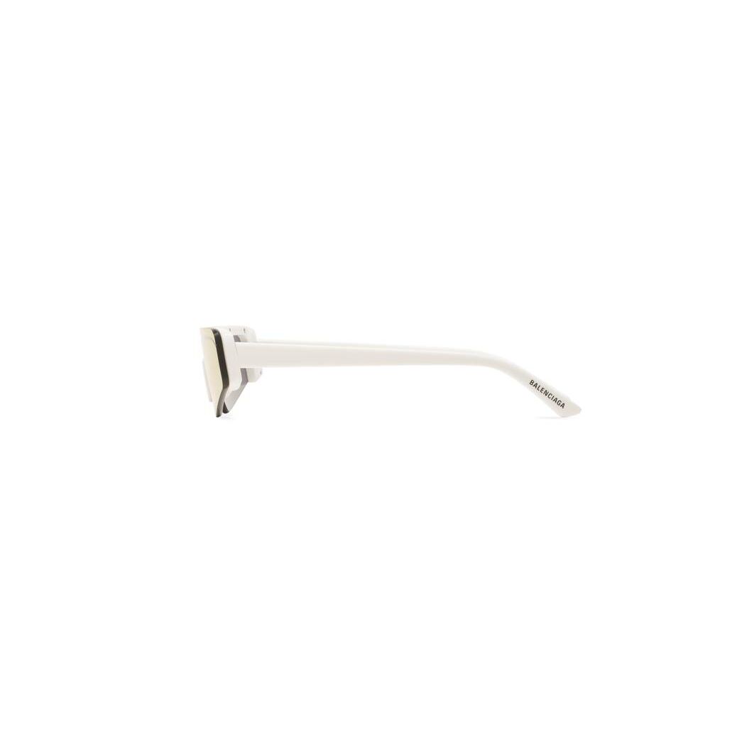 Women's Balenciaga Ski Rectangle Sunglasses White / Silver | 2913EFGCV