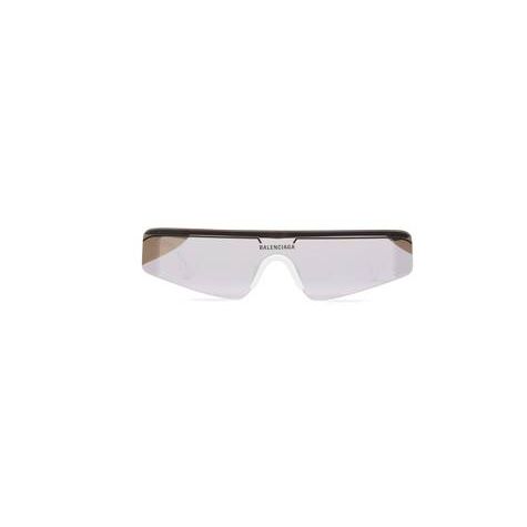 Women's Balenciaga Ski Rectangle Sunglasses White / Silver | 2913EFGCV