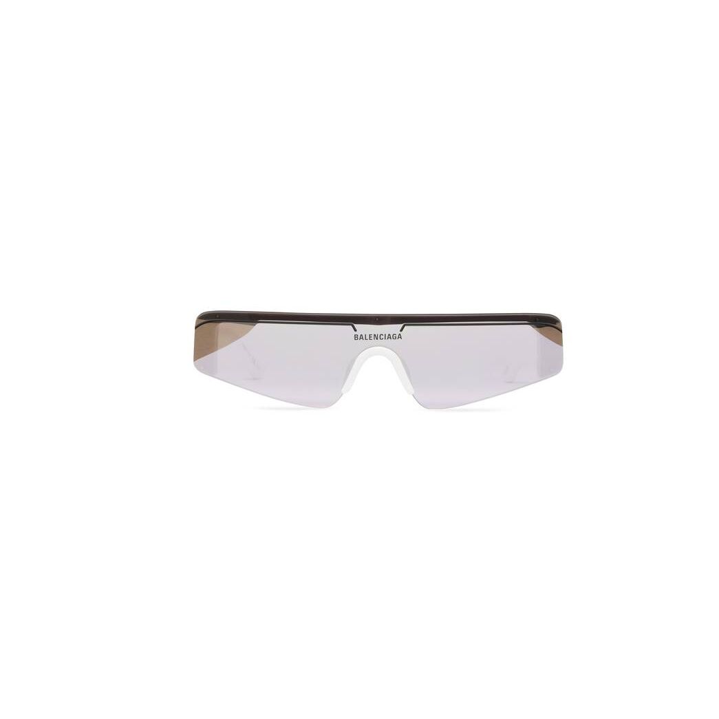 Women\'s Balenciaga Ski Rectangle Sunglasses White / Silver | 2913EFGCV