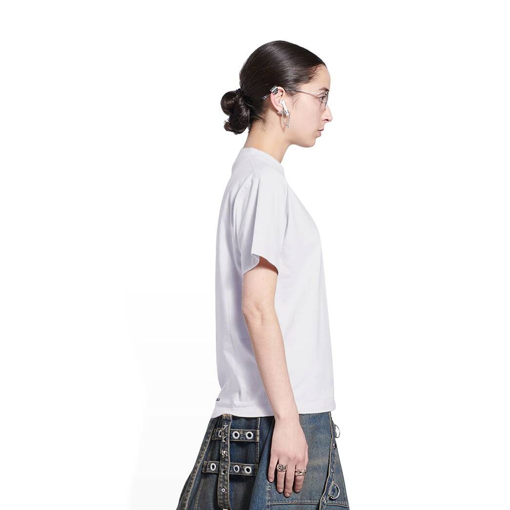 Women's Balenciaga Slime Medium Fit T Shirts White | 1395NWHYS