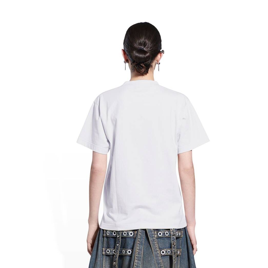 Women's Balenciaga Slime Medium Fit T Shirts White | 1395NWHYS