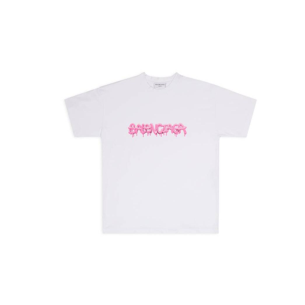 Women's Balenciaga Slime Medium Fit T Shirts White | 1395NWHYS