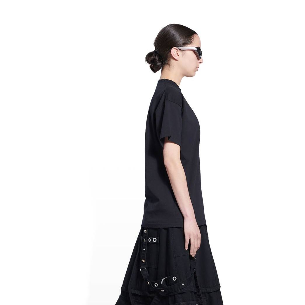 Women's Balenciaga Slime Medium Fit T Shirts Black | 5172BTYAD