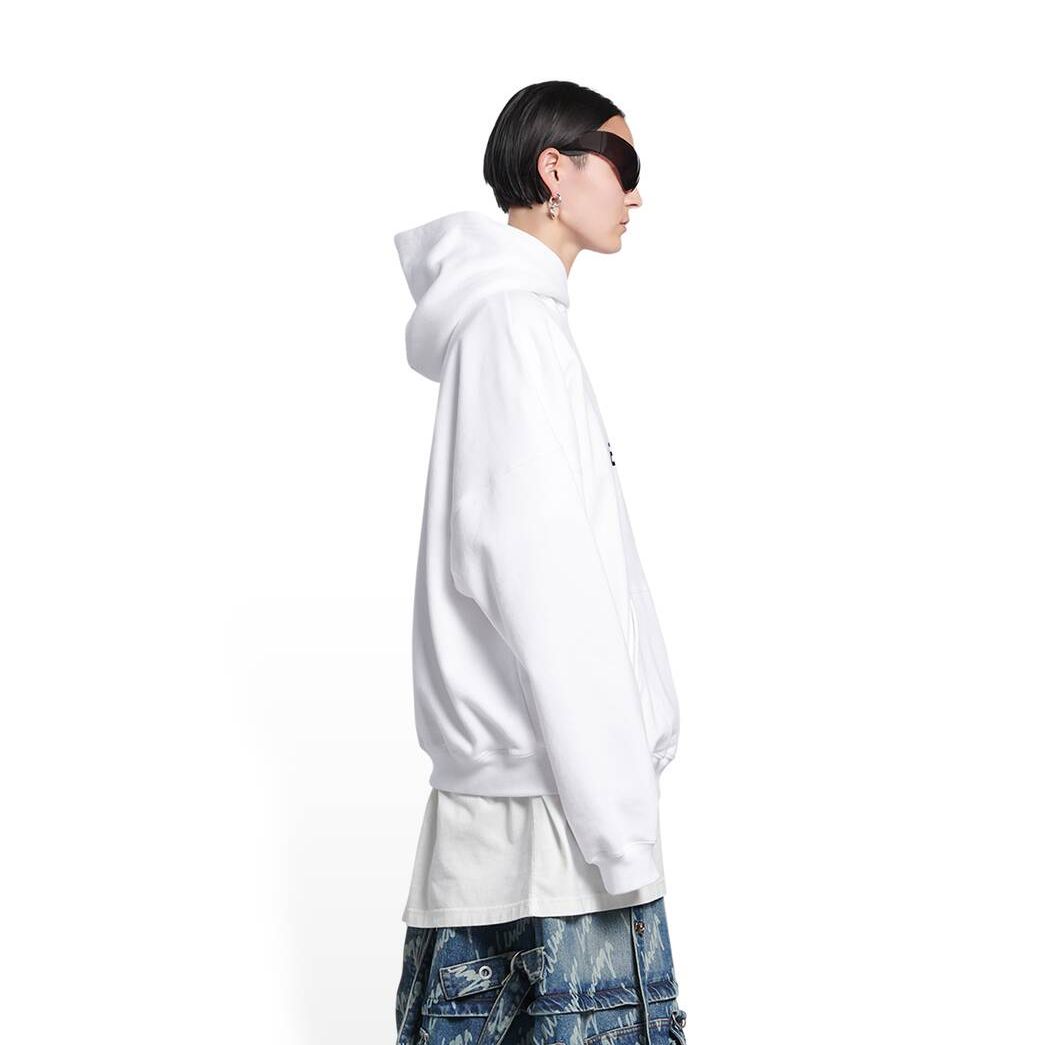 Women's Balenciaga Slime Wide Fit Hoodie White | 4896XSRWV