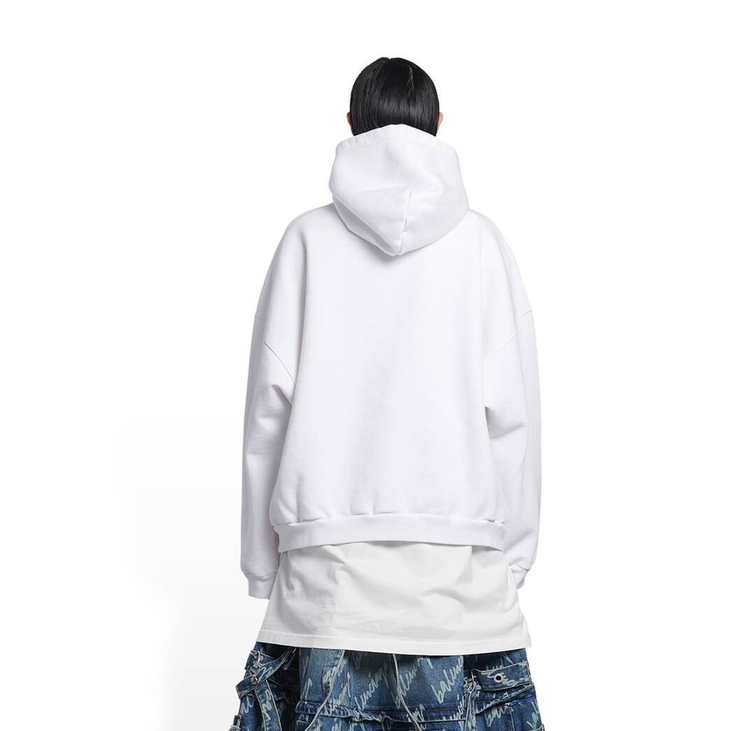 Women's Balenciaga Slime Wide Fit Hoodie White | 4896XSRWV