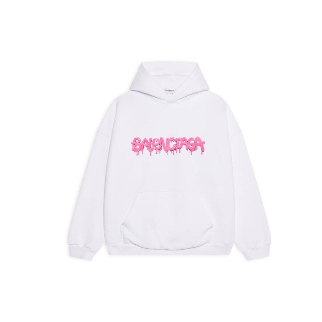 Women's Balenciaga Slime Wide Fit Hoodie White | 4896XSRWV