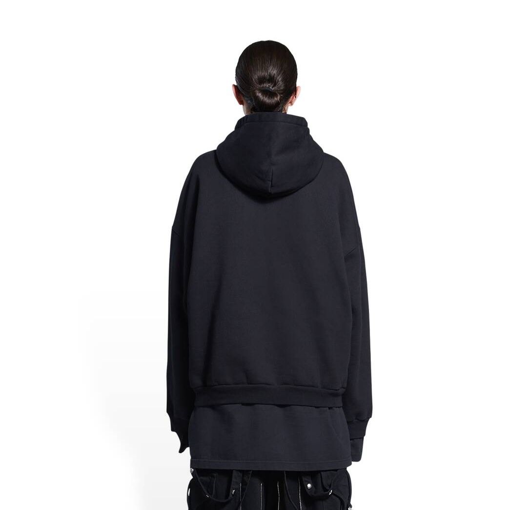 Women's Balenciaga Slime Wide Fit Hoodie Black | 6159OFMIV