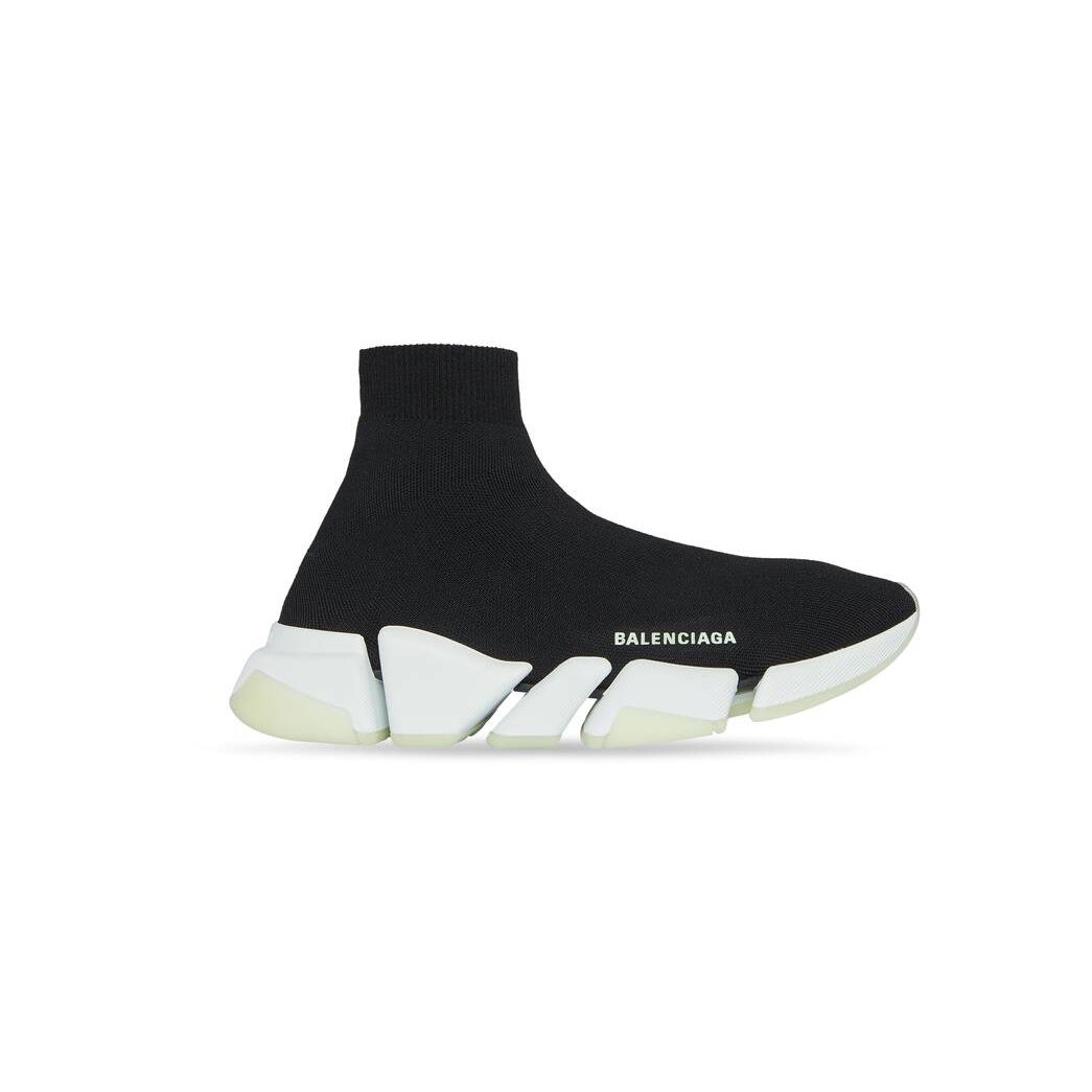 Women\'s Balenciaga Speed 2.0 Recycled Knit Glow The Sneakers Black | 7820EDMZA