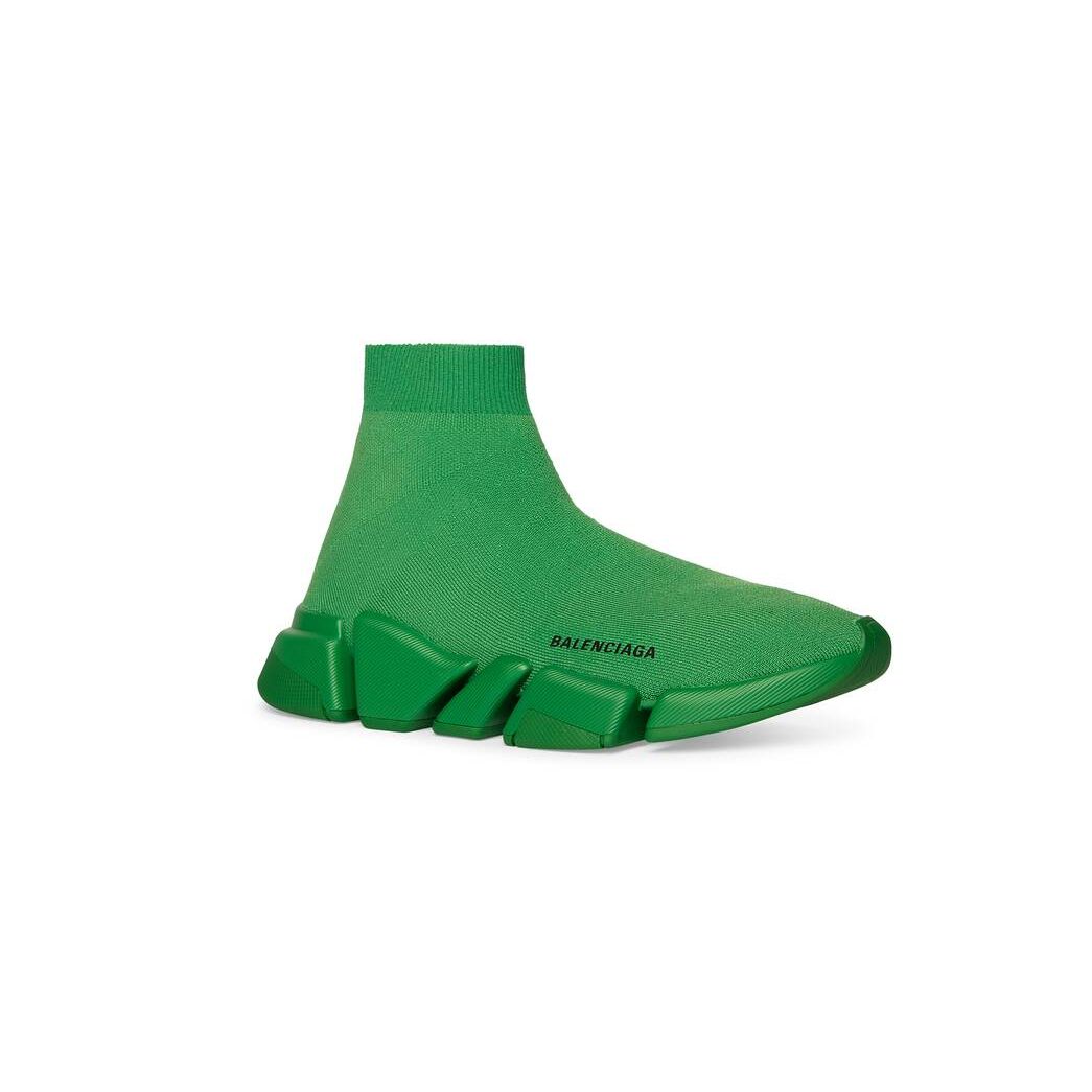 Women's Balenciaga Speed 2.0 Recycled Knit Sneakers Green | 7842VABQR