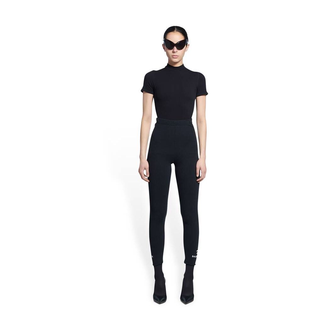 Women's Balenciaga Sporty B Tennis Socks Leggings Pants Black | 2714KVXIH