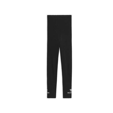 Women's Balenciaga Sporty B Tennis Socks Leggings Pants Black | 2714KVXIH