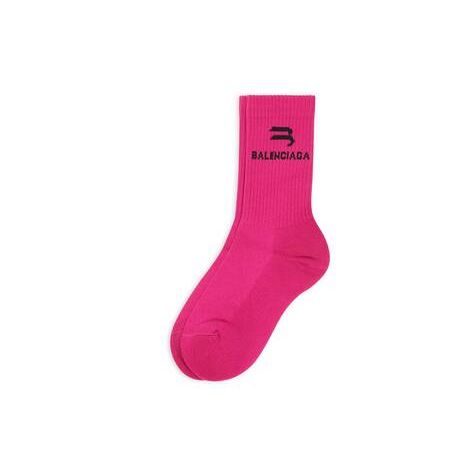 Women's Balenciaga Sporty B Tennis Socks Pink | 9150GNRMY