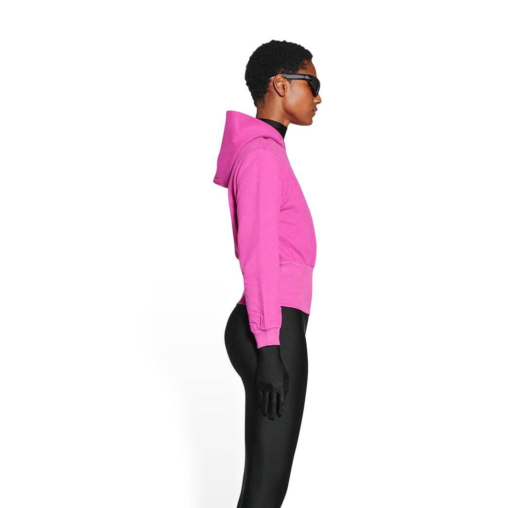 Women's Balenciaga Sporty B Tuck-in Hoodie Pink | 5906GHTIL