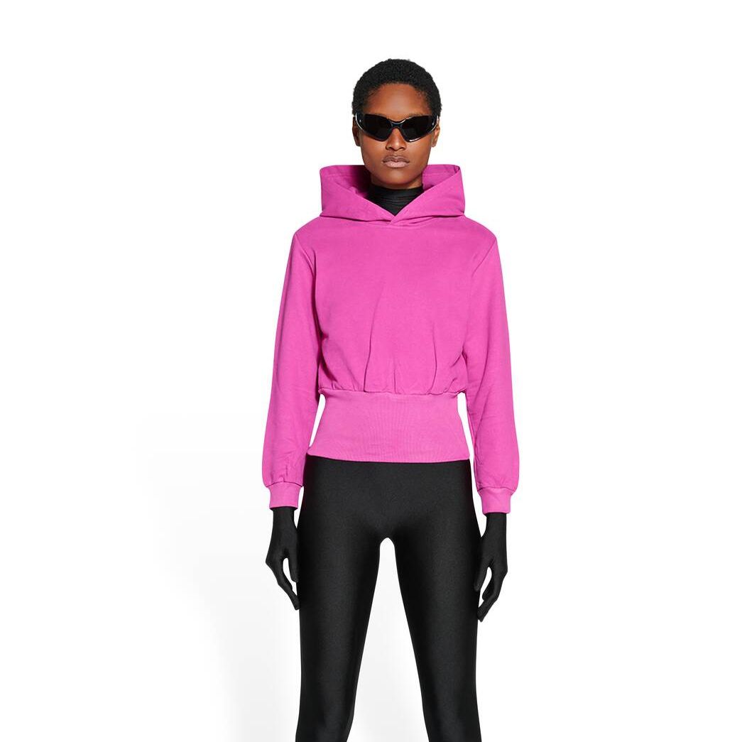 Women's Balenciaga Sporty B Tuck-in Hoodie Pink | 5906GHTIL