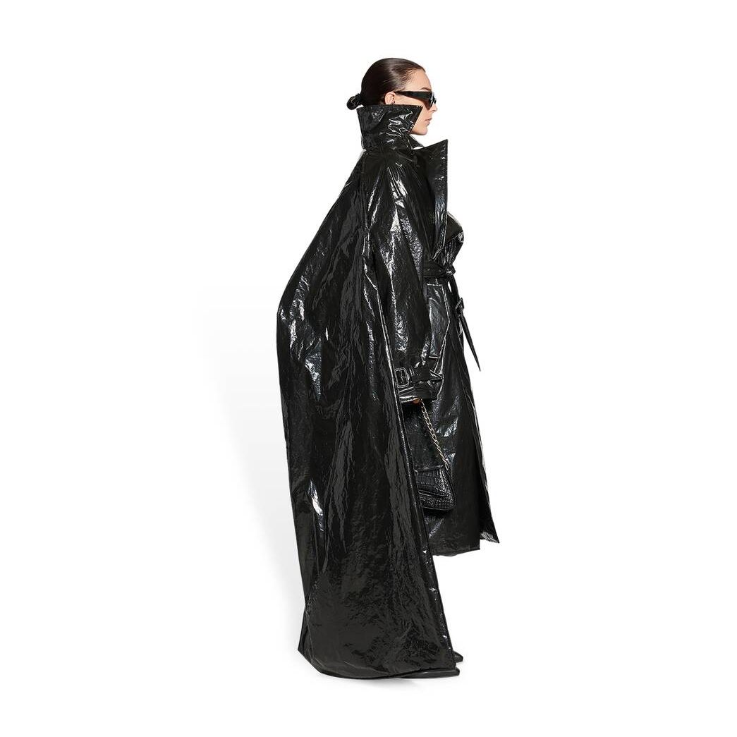 Women's Balenciaga Stola Trench Jackets Black | 6017CYMWO