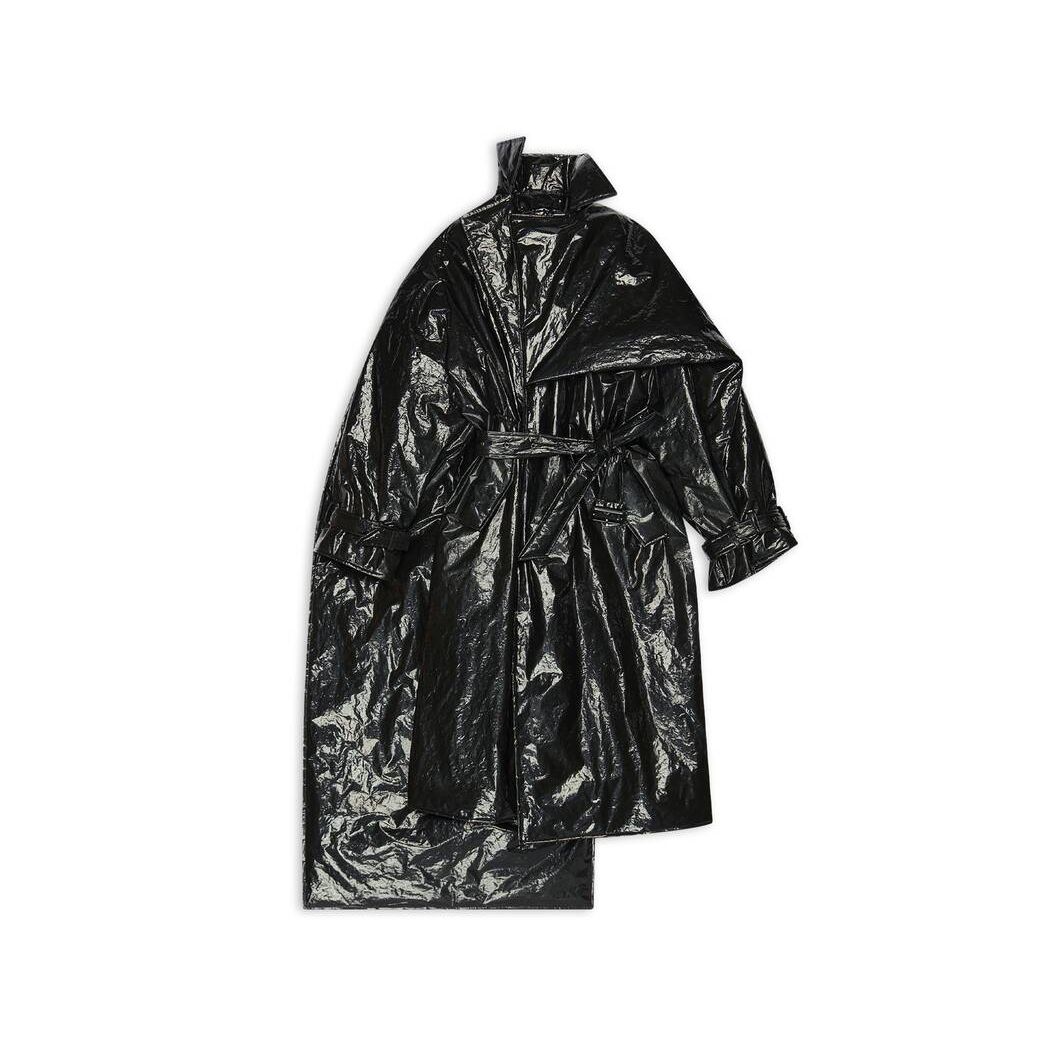 Women's Balenciaga Stola Trench Jackets Black | 6017CYMWO