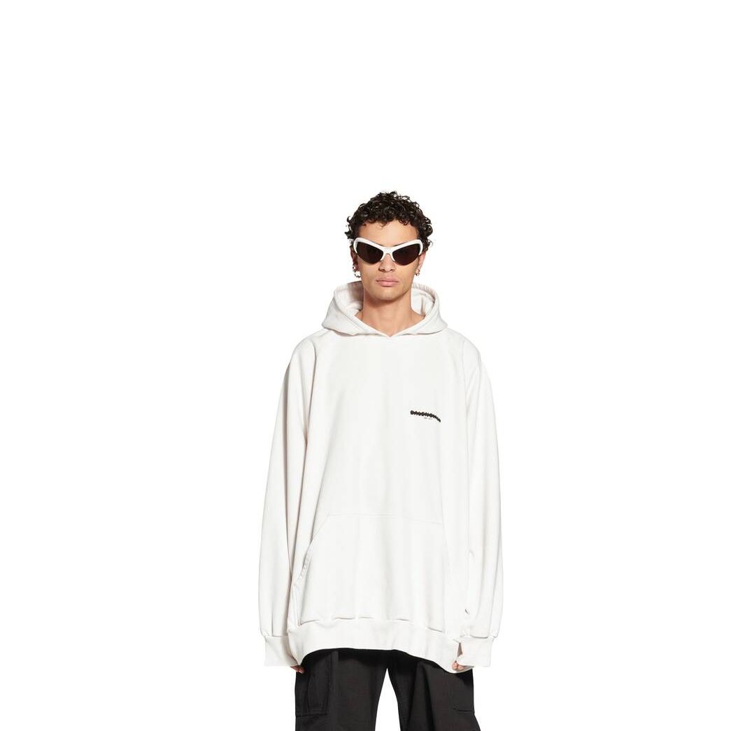 Women's Balenciaga Strike 1917 Oversized Hoodie Cream | 4598AJXPC