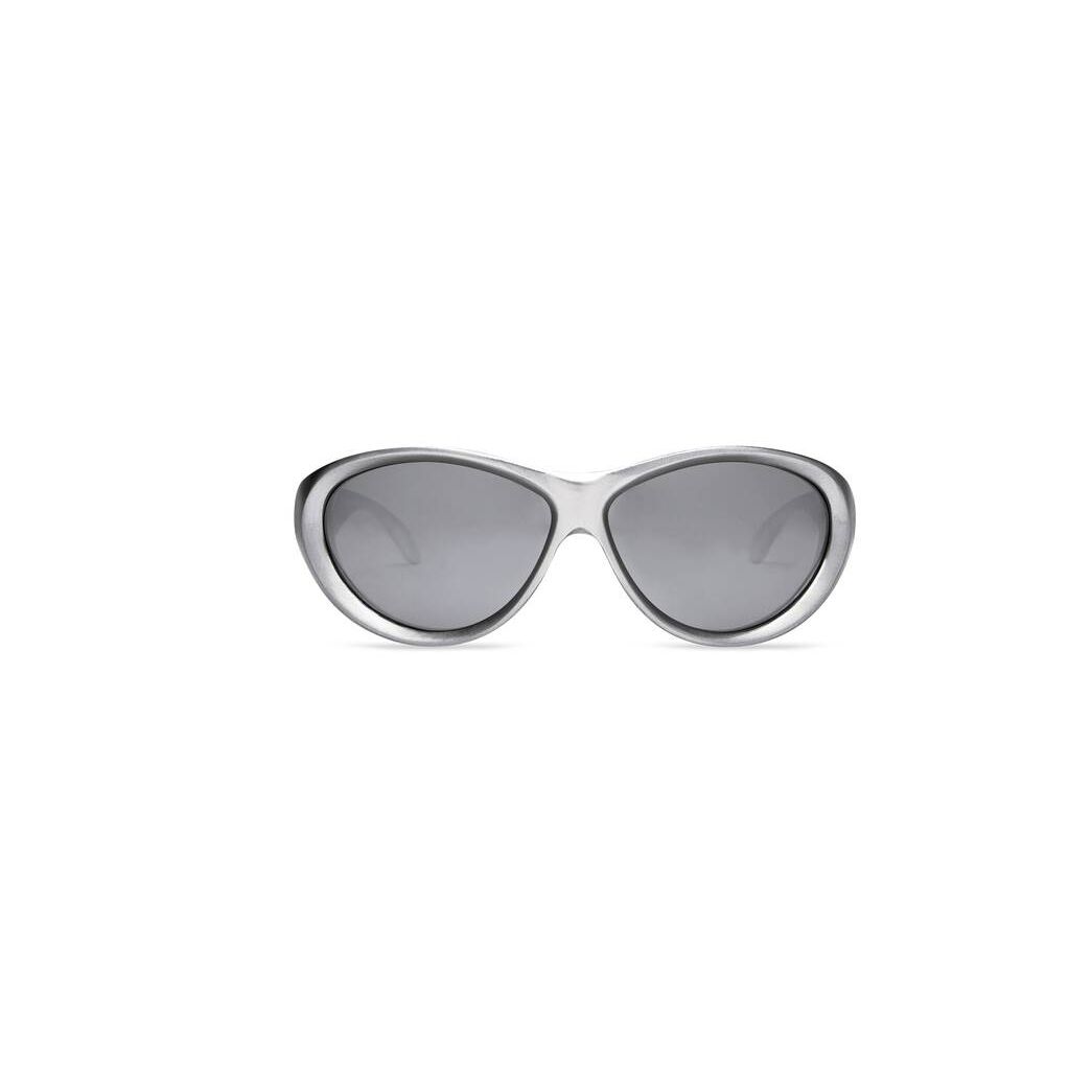 Women\'s Balenciaga Swift Round Sunglasses Silver | 1265PIMJY