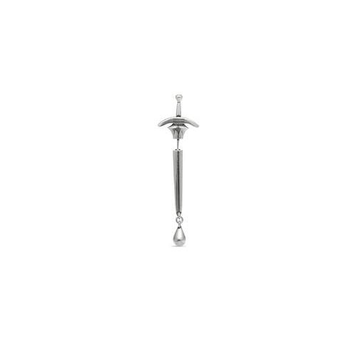 Women's Balenciaga Sword Earring Jewelry Silver | 7825ZKTVH