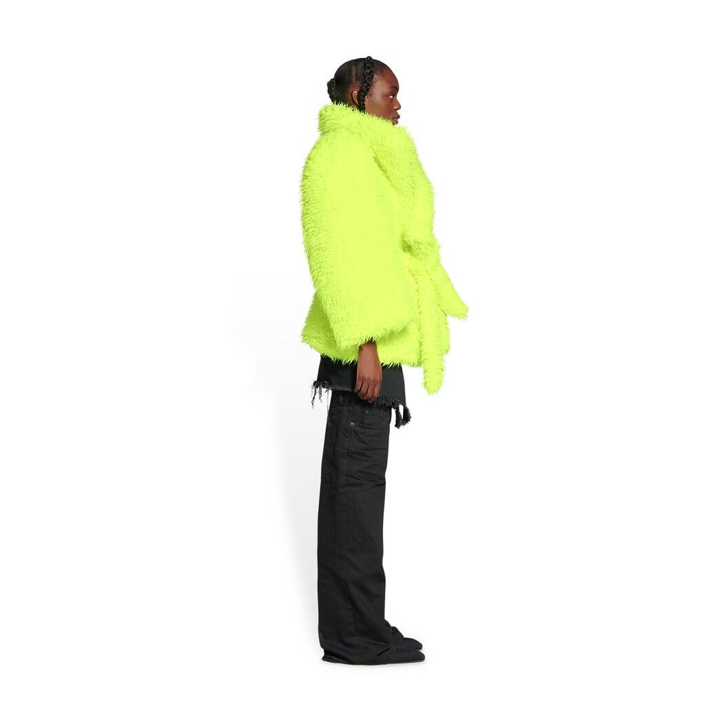 Women's Balenciaga Teddy Sleeve Jackets Yellow | 4918JLVGC