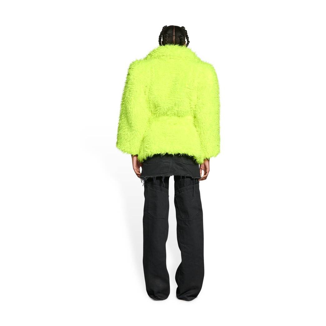 Women's Balenciaga Teddy Sleeve Jackets Yellow | 4918JLVGC