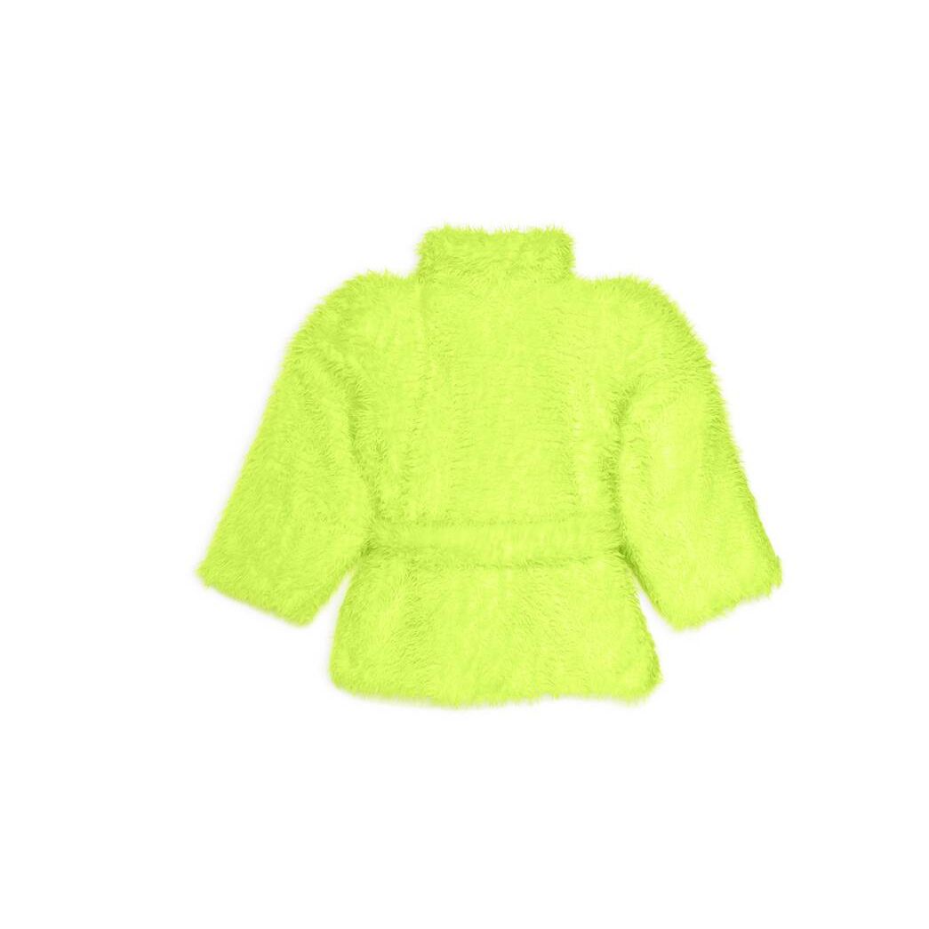 Women's Balenciaga Teddy Sleeve Jackets Yellow | 4918JLVGC