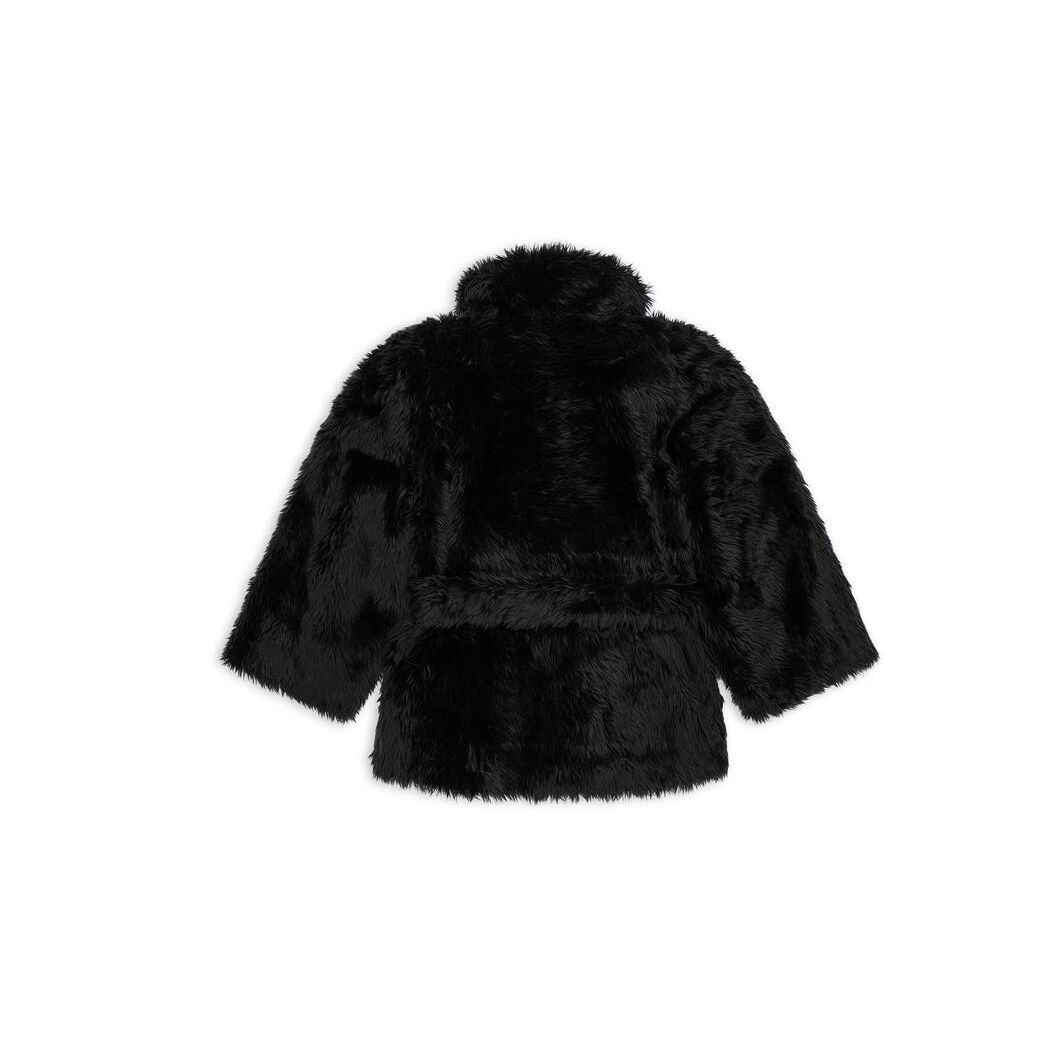 Women's Balenciaga Teddy Sleeve Jackets Black | 6301WOMZP