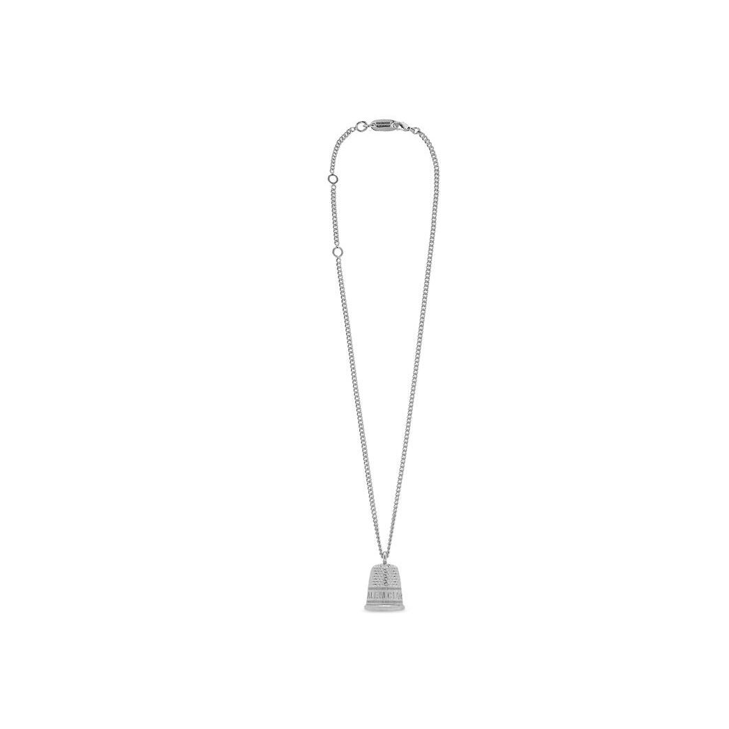 Women\'s Balenciaga Thimble Necklace Jewelry Silver | 4309PVMON