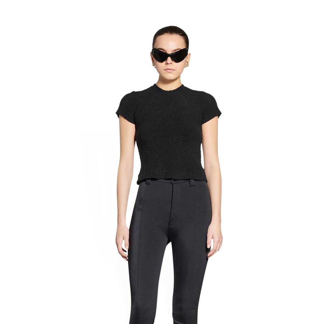 Women's Balenciaga Tops Black | 8263THVMQ