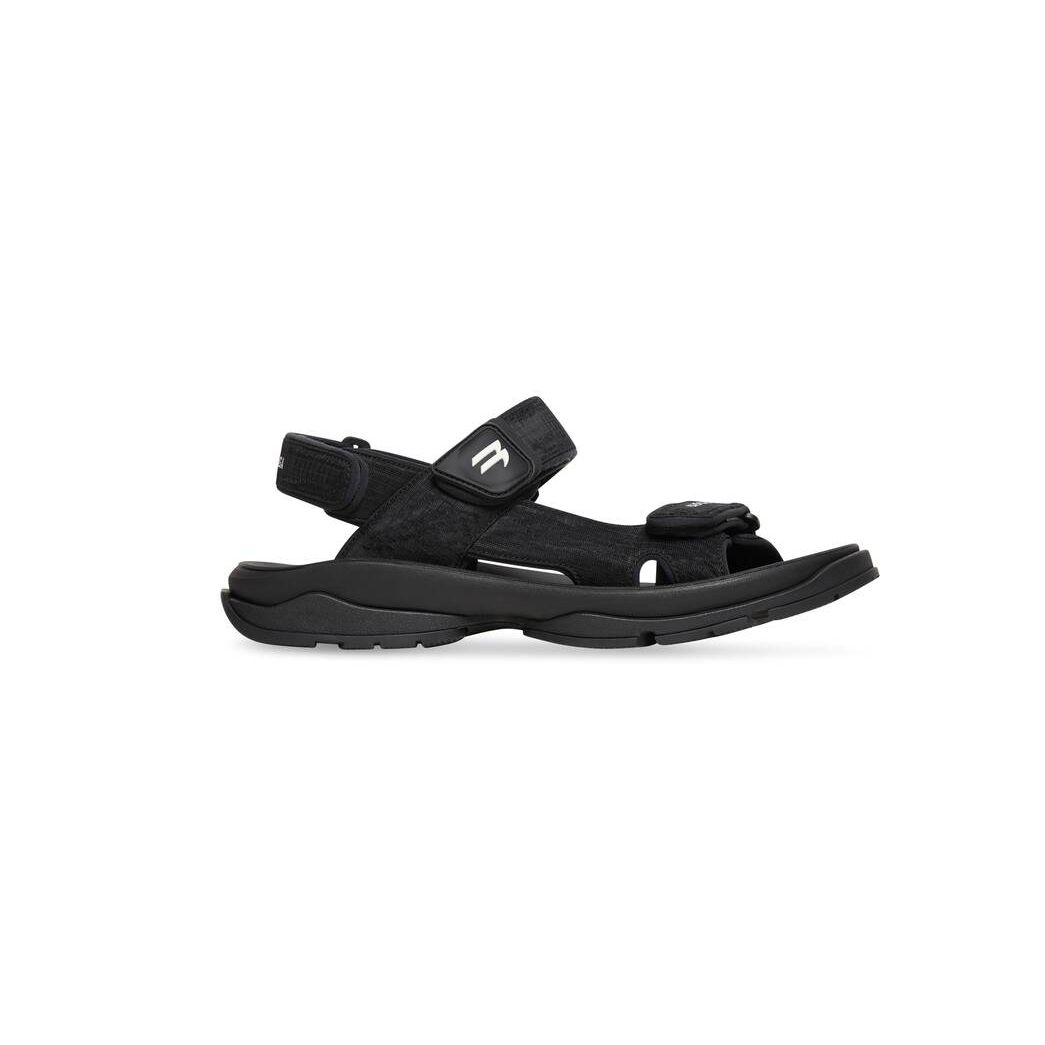 Women\'s Balenciaga Tourist Sandals Black | 3824KOMTB