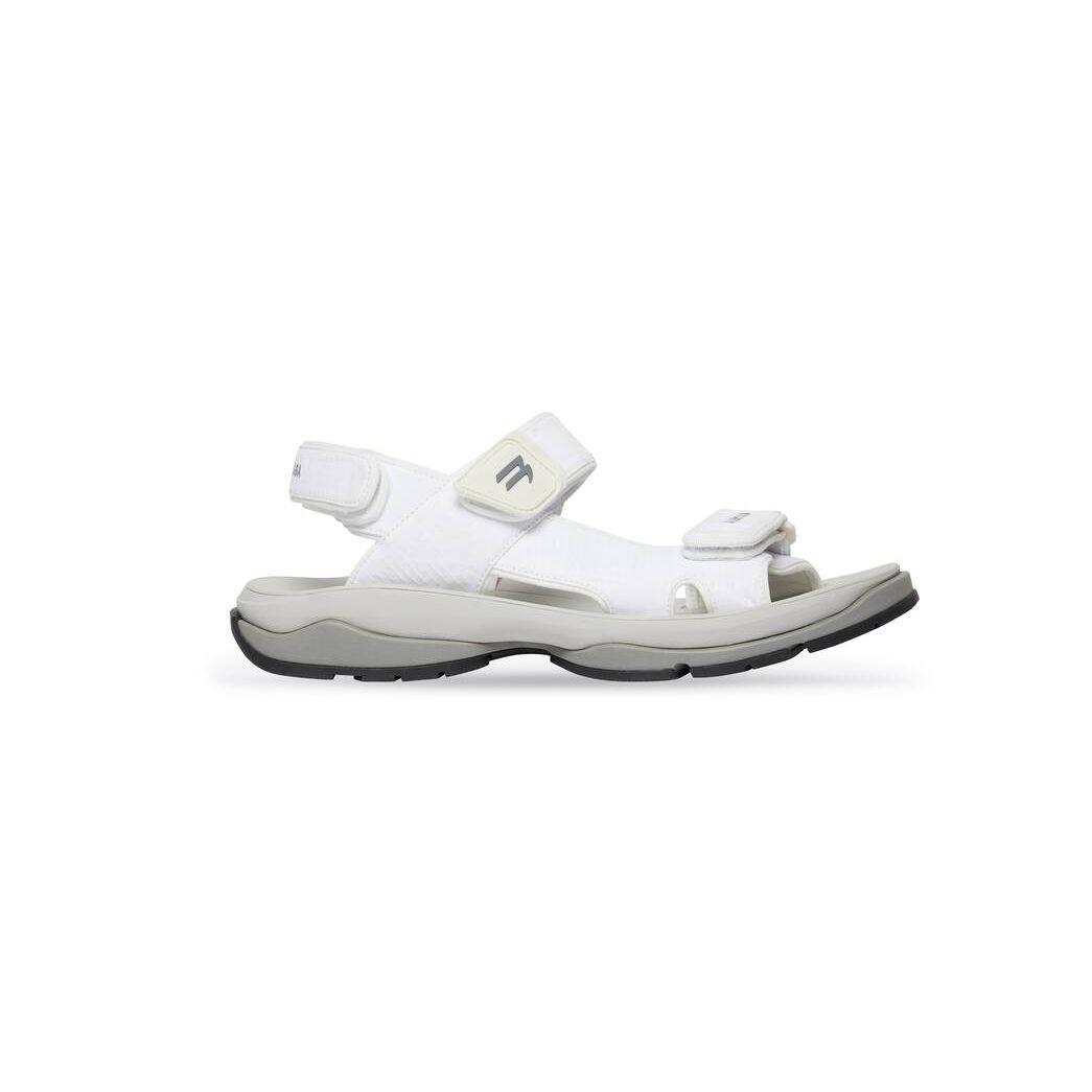 Women\'s Balenciaga Tourist Sandals White | 9846OAWFP