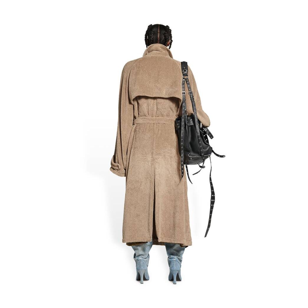 Women's Balenciaga Towel Trench Coat Jackets Beige | 2059NJRFA