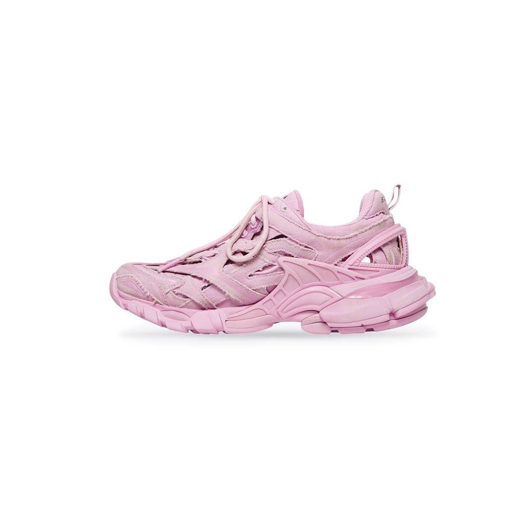 Women's Balenciaga Track.2 Canvas Sneakers Pink | 6291PYRDA