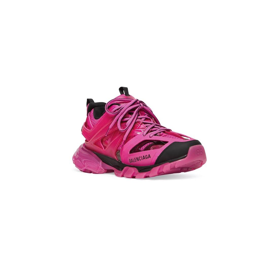 Women's Balenciaga Track Clear Sole Sneakers Dark Pink | 4605DQNHS