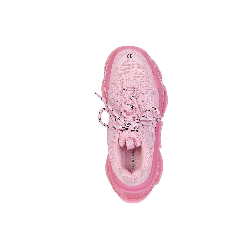 Women's Balenciaga Triple S Clear Sole Sneakers Pink | 3807DQCEJ