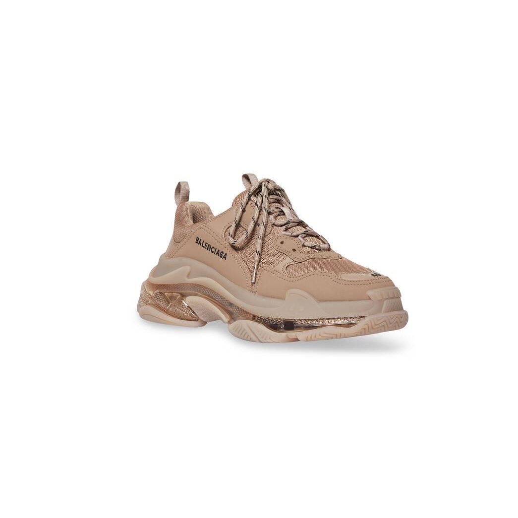 Women's Balenciaga Triple S Clear Sole Sneakers Brown | 4752QFEGY