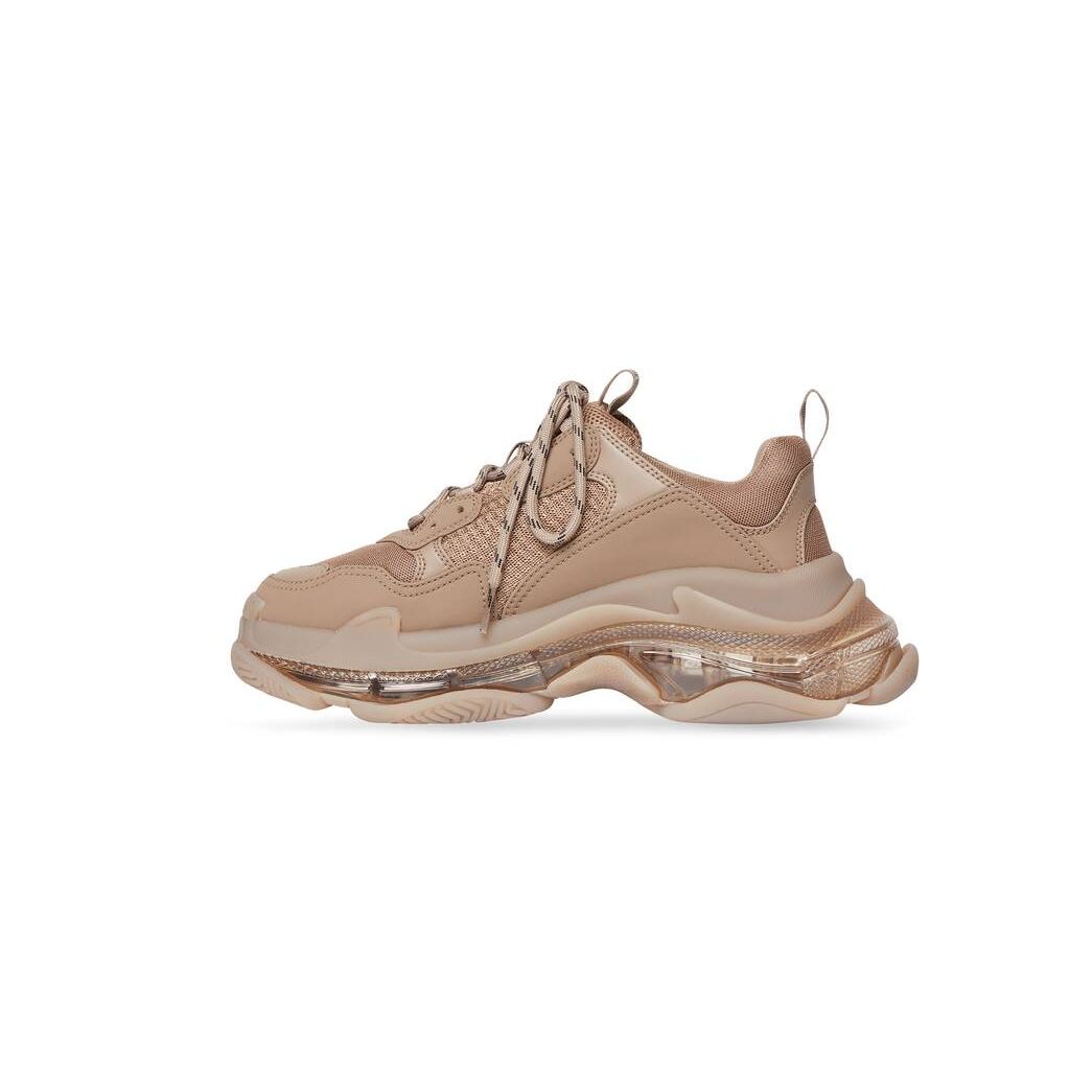 Women's Balenciaga Triple S Clear Sole Sneakers Brown | 4752QFEGY