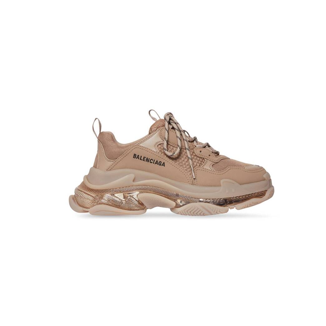 Women\'s Balenciaga Triple S Clear Sole Sneakers Brown | 4752QFEGY